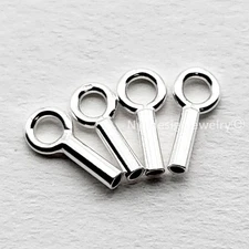 925 Sterling Silver Crimp End Caps 1.2mm Hole – 4pcs Jewelry Findings for Cord