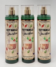 3 BATH  BODY WORKS COZY VANILLA BOURBON FINE FRAGRANCE MIST SPRAY HTF