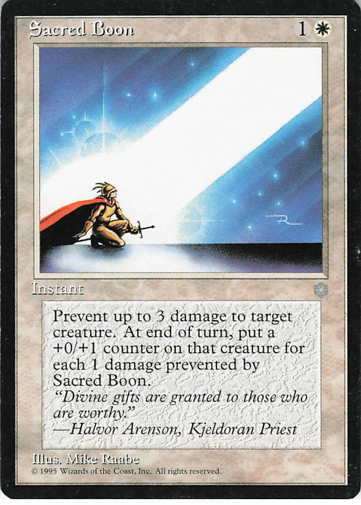Sacred Boon Uncommon Ice Age Magic: The Gathering LP