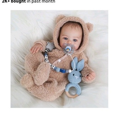 KSBD 18'' Realistic Reborn Baby Boy Doll Vinyl Washable with Accessories