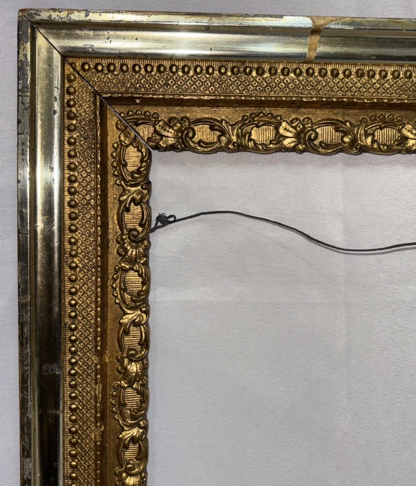 Antique Victorian Gold & Lemon Gilt Gesso Wood Frame Fits 20"x16" - Image 4 of 4