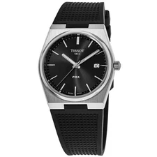 New Tissot PRX Quartz Black Dial Rubber Strap Men's Watch T137.410.17.051.00