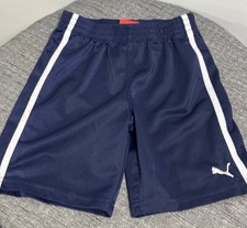 Navy Striped Puma Athletic Mesh Shorts Size Boys 4T