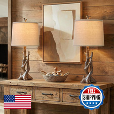 Oyears 23 Rustic Farmhouse Table Lamp Country Cottage Lamps For Nightstand Tree
