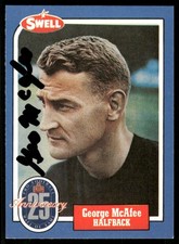 1988 Swell Football Greats Hall of Fame George Mcafee #78 TTM Signed Auto