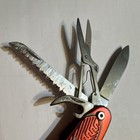 Red Stainless Steel Multi-Tool Knife Scissors Serrated Bottle Opener Lightweight — photo 8