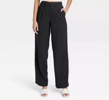 A New Day Women's High-Rise Pleat Front Straight Trousers Pants Size 6