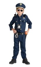 Police Costume for Kids Realistic Cop Uniform with Shirt, Pants, Hat Small