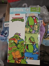 Teenage Mutant Ninja Turtles Boys Briefs Size 2T 3T Character Underwear 6 Pack