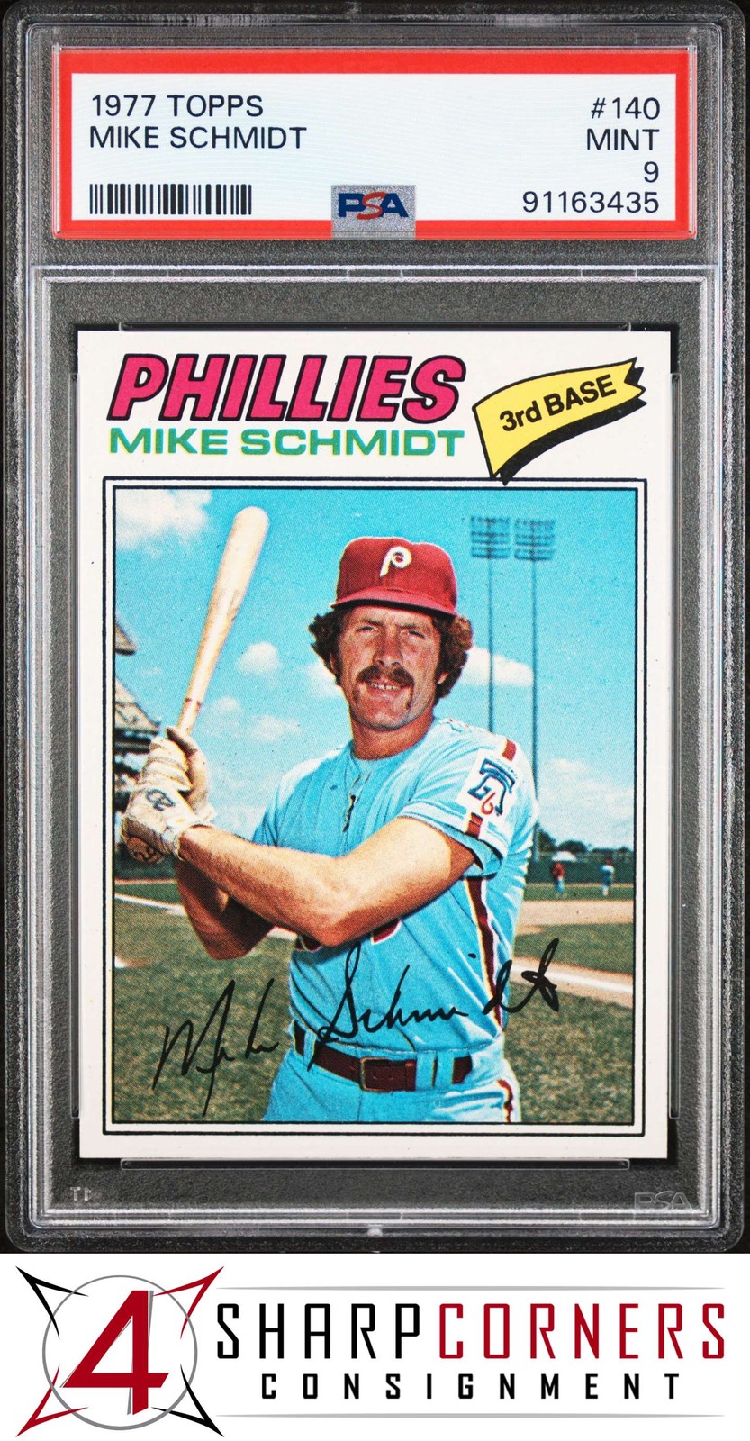 1977 TOPPS #140 MIKE SCHMIDT PHILLIES HOF PSA 9