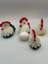 4X Egg Covers. Crochet Multicolor. Great to Display Eggs. New.