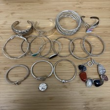 Sterling Silver 925 Cuff Bracelets Bangle Jewelry Lot of 15 Wearable 371g B5C