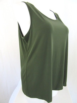 Susan Graver Modern Essentials Size 5X Olive Liquid Knit Tank