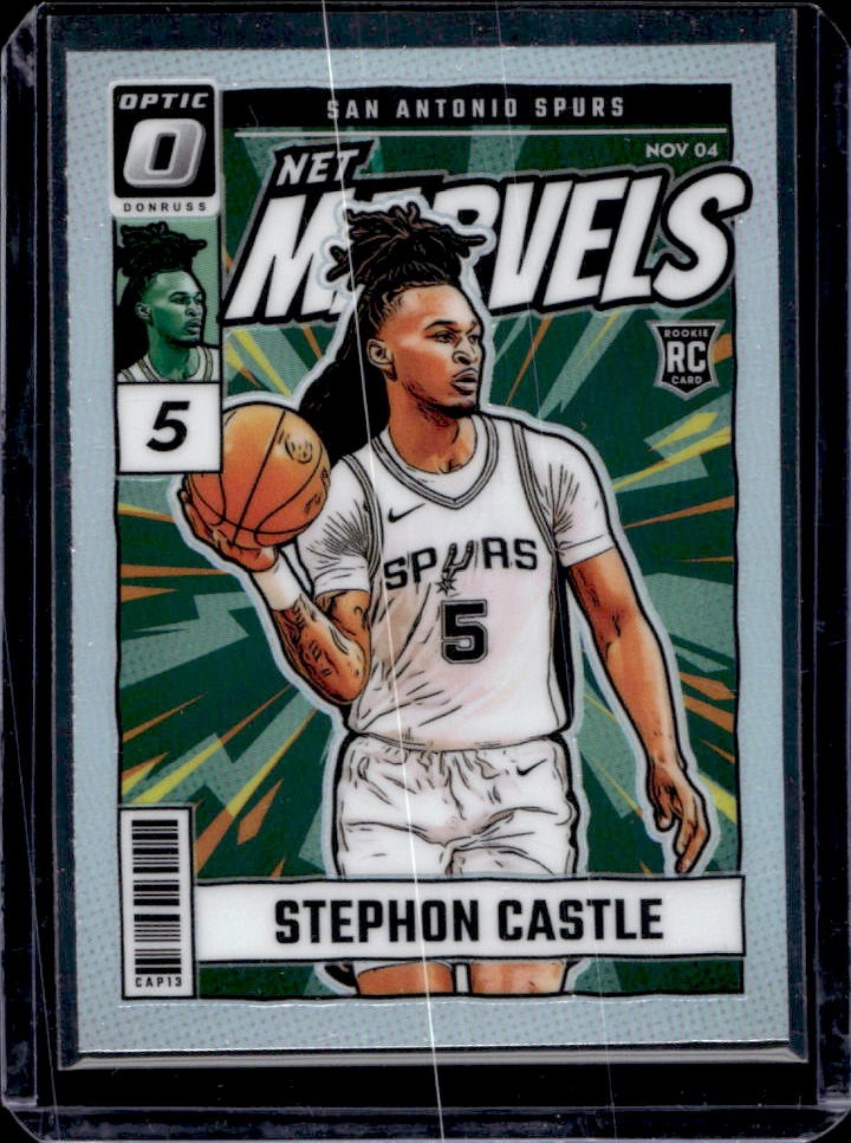 2024-25 Donruss Optic Stephon Castle Net Marvels RC Holo Rookie #12 Spurs