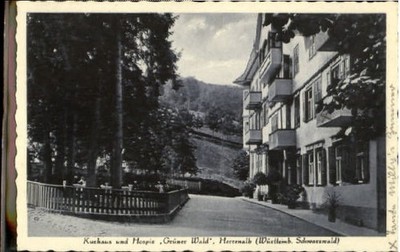 Bad Herrenalb Hospiz Gruener Wald ungelaufen ca. 1930