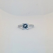 925 Sterling Silver Solitaire Engagement Ring Size 5 Clear CZ Bridal Gift