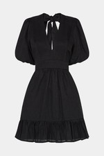 FAITHFULL THE BRAND Catrina Mini Dress Size US8 New with Tags Black Linen