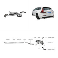 Bastuck Komplettanlage mit Klappe - 19+ Volvo S60/ V60 T6/ T8 Twin Engine Hybrid