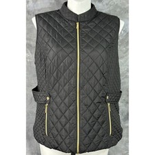 Kenneth Cole Black Quilted Vest Sleeveless Zip Pockets sz 2X 15573 