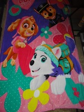 NICKELODEON PAW PATROL BEST PUP PALS PINK/PURPLE LARGE BLANKET 56 X 84