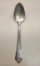 Vintage Saart Brothers Silver Teaspoon 5 3/4"  Shield Hammered Handle SSMC