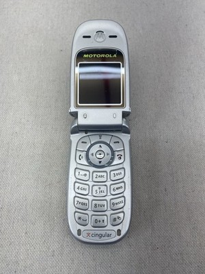 Motorola V220 Flip Phone Cellular Cell Silver Vintage Untested