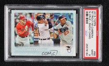 2015 Topps League Leaders Snow Camo 86/99 Mike Trout Nelson Cruz PSA 9 MINT gp1