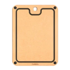 Cuisipro Fibre Wood Cutting Board with Silicone Feet, 12 x 9 Inch, Natural/Slate
