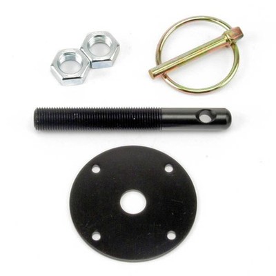 Hood Pin Kit- Black Aluminum- 1/2'' Pin / Torsion Style Clip- Titan 2015BK