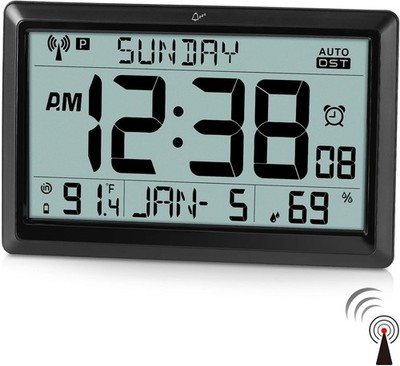 SZELAM Funk-Wanduhr, 10,5'' großes Display digital 10,5 Zoll 