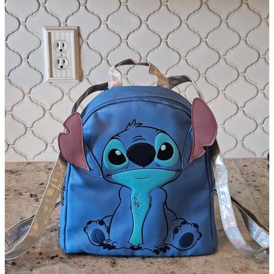 Disney Blue Stitch Mini Backpack with Silver Adjustable Straps from Bioworld