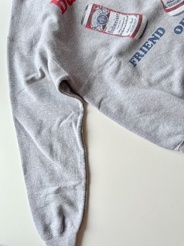 JUNK FOOD Gris Jaspeado Gráfico Budweiser Mezcla de Algodón Polar Sudadera, Talla S - Imagen 6 de 10