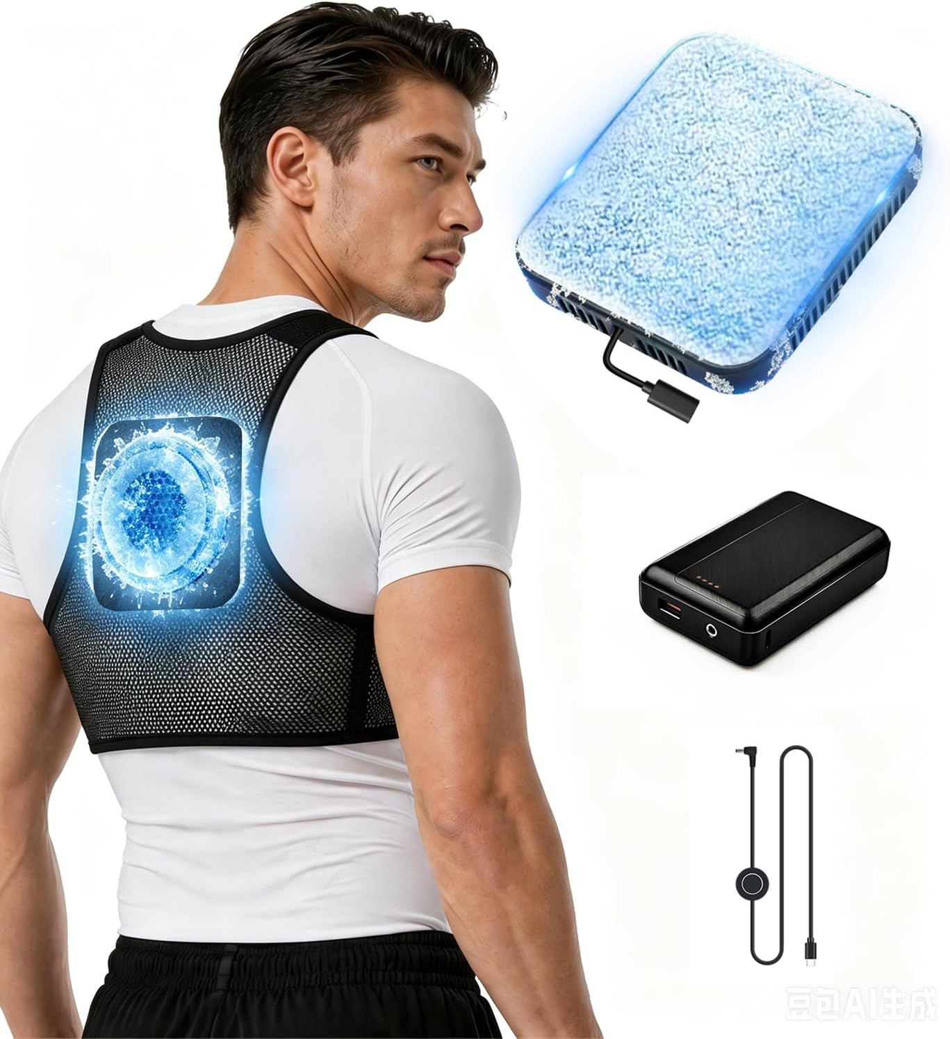 Cooling Vest With 175Cm² Semiconductor Cooling Plate | 20000Mah Battery, 12V Pow