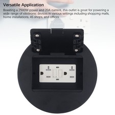 Electrical Outlet Box Kit Round Recessed Floor Receptacle Dual 3 Prong Standard☚