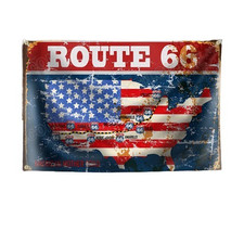 RUTA 66 bandera bandera bandera taller garaje bar decoración motorista coches clásicos EE. UU. V8