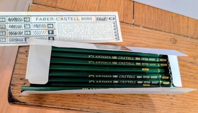 Vintage A.W. Faber Castell 4H Pencils Lot of 8 Metal Tin 9000