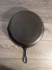 FULLY RESTORED VINTAGE Lodge 10 SK D 3 Notch CAST IRON SKILLET Heat Ring 12"