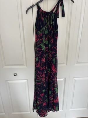 Just Taylor floral maxi dress size 0. NWT. Ties at neck. Back zipper.
