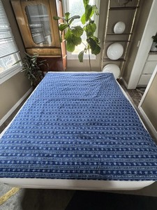 Cottagecore Tied Quilt Handmade Blue Floral Cotton Blanket 60x78 Twin Throw