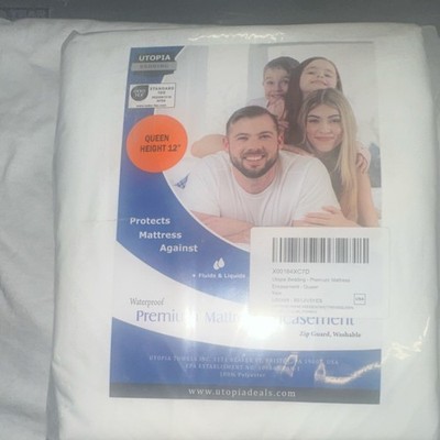 Utopia Bedding Waterproof Mattress Encasement Queen 12'' Zip OEKO-TEX Washable