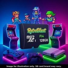 RetroBlast Standard 128GB Raspberry Pi 4 Micro SD Card Plug & Play
