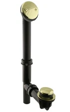 B-8. 593144-01 Black 1-1/2" Tubular Tip-Toe Bath Waste Drain Kit, Polished Brass