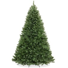 OPEN BOX - 9 ft Green Spruce Hinged Artificial Christmas Tree with Stand
