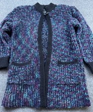 Vintage Monto le Chois Sweater Womens Medium Multicolor Acrylic Chunky Knit 80s