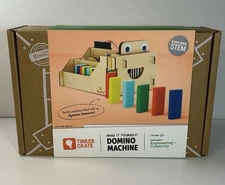 KiwiCo Domino Machine & Wooden Domino Set With Robot STEM Toy 100 Dominoes NEW