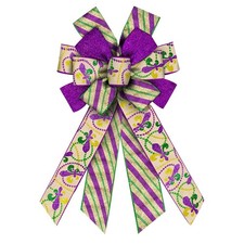 Mardi Gras Wreath Bows Mardi Gras Glitter Strips Flower De Luce Burlap Ribbon...