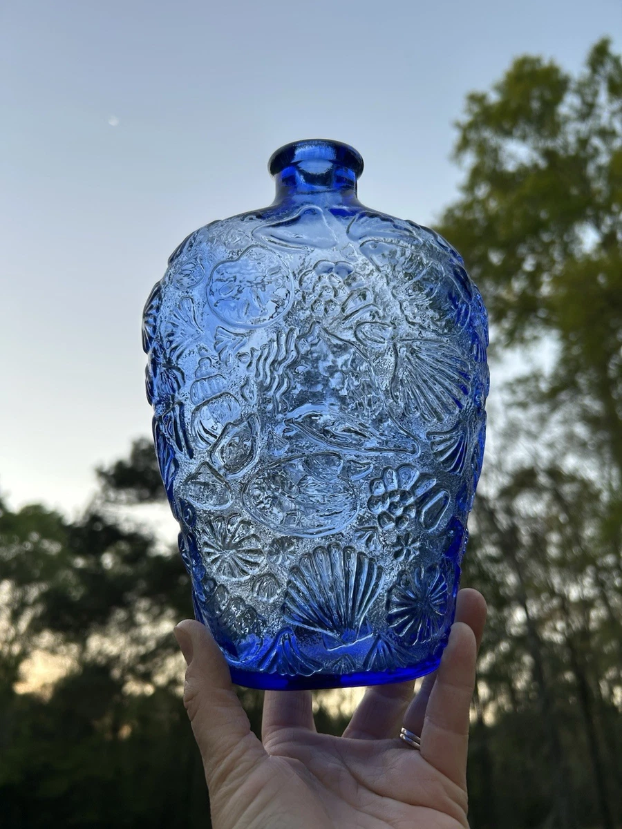 Cobalt Blue Corktop Seashell Bottle | eBay