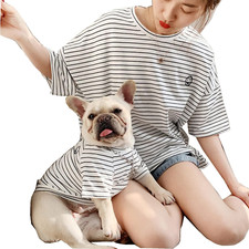 Matching Dog and Owner Clothes,Striped Dog Shirts for Small Medium Large Dogs Ca