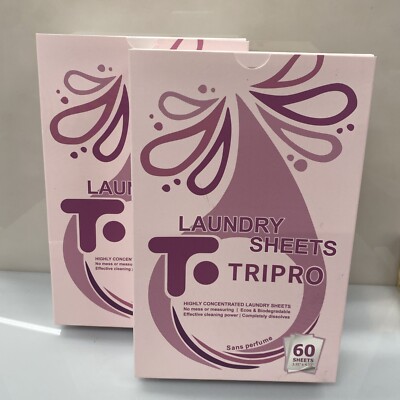 2X Laundry Detergent Sheets Tripro Highly Concentrated- Eco 60 Each