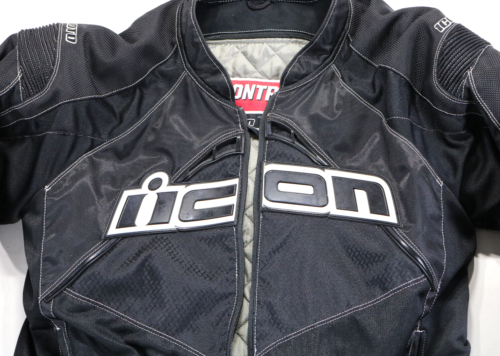 icon contra mens jacket 2XL black liner armor sport riding stunting street zip - Picture 8 of 13